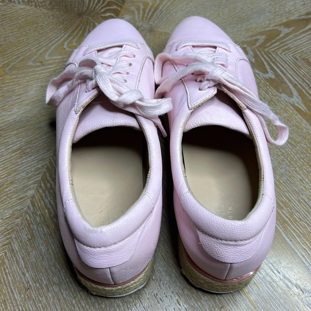 HALOGEN x ATLANTIC PACIFIC Pink Leather Espadrille Pointy Sneakers 8.5